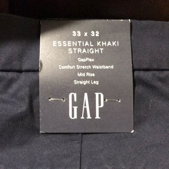 Essential Khaki Straight GapFlex extra flexibility 33 x 32 color:navy blue - Picture 1 of 9